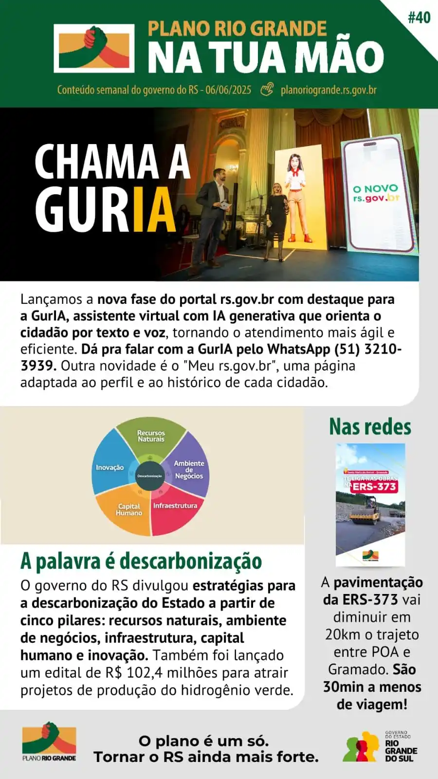 Image from Governo do Rio Grande do Sul: 🌞 *Bom dia, tchê!* Tem tecnologia, tem meio ambiente e tem futuro n...