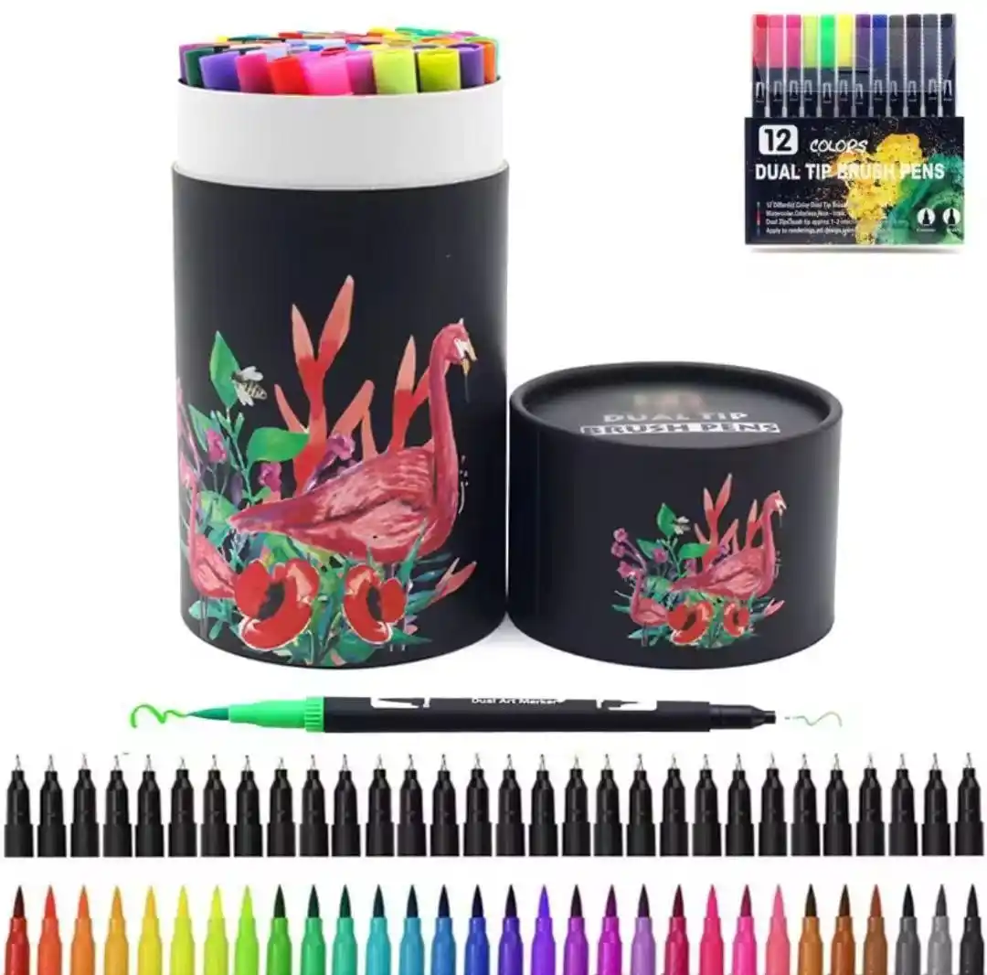 Image from Súper Ofertas Peques: 🌈 Bote de 60 rotuladores artísticos de doble punta acuareables. ✅ 15'...