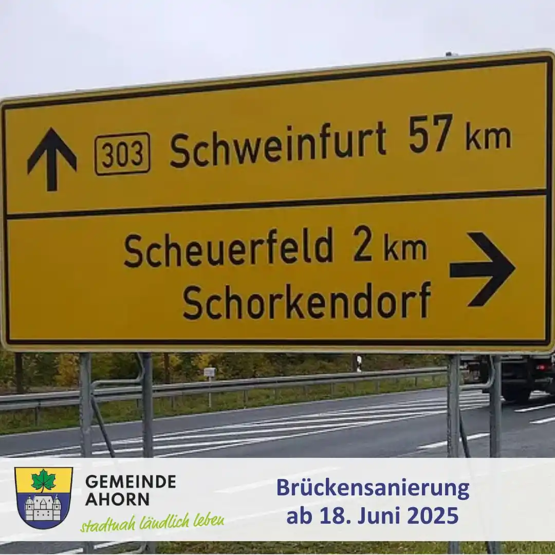 Image from Gemeinde Ahorn: Bundesstraße 303: Instandsetzung der Brücke über einen Feldweg bei Sch...