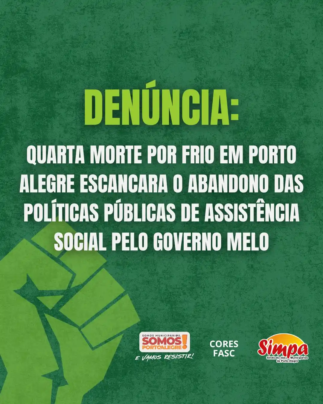 Image from 📣 Canal de Notícias SIMPA: *DENÚNCIA: Quarta morte por frio em Porto Alegre escancara o abandono ...
