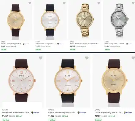Image from Price History Deals: *😱 Flat 60% Discount – CASIO Enticer Analog Watch.* *👨🦱 Men’s 👉*...