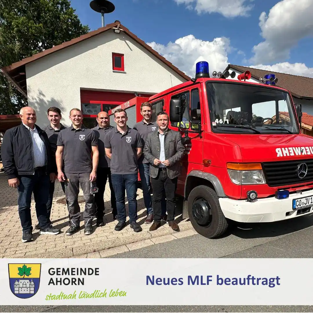 Image from Gemeinde Ahorn: Frischer Wind für die Feuerwehr Schorkendorf-Eicha – Neues Löschfahrze...