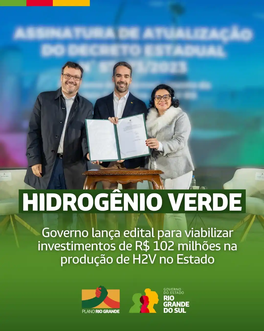 Image from Governo do Rio Grande do Sul: 💡🌱 Futuro mais sustentável!  O governo do RS deu mais um passo no pr...