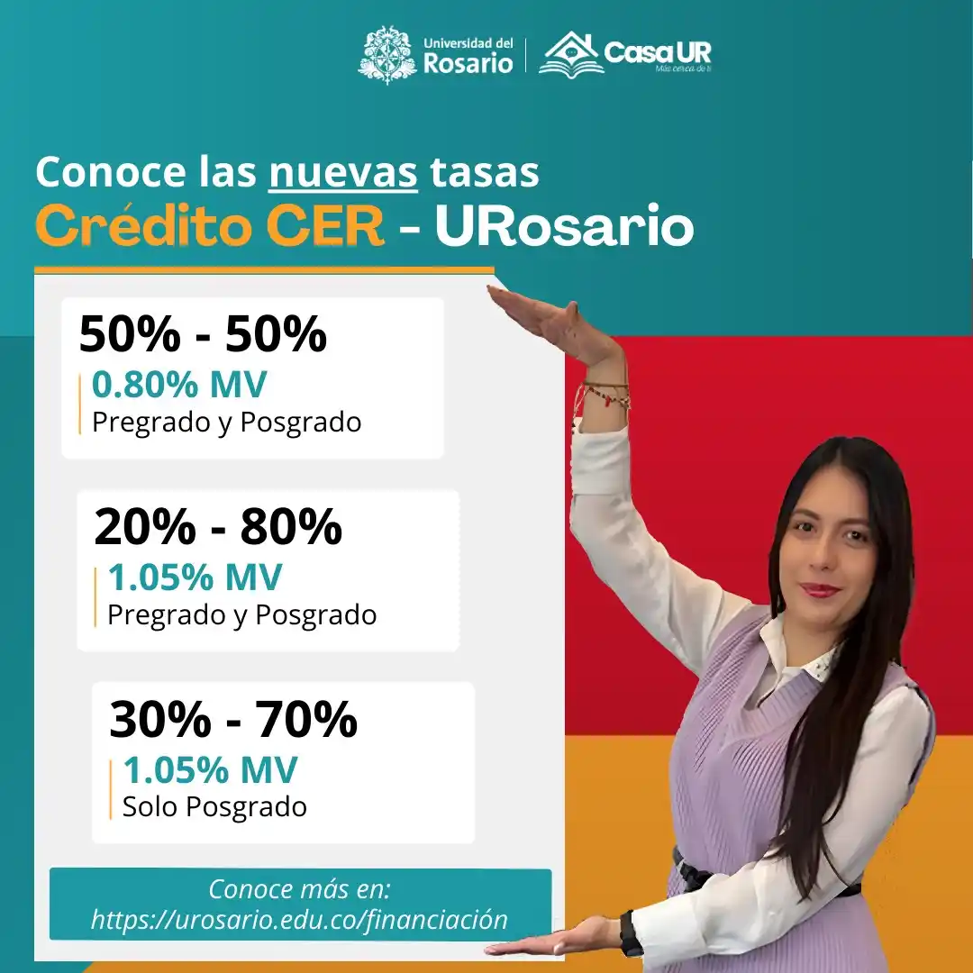 Image from CASA UR: *Hola Rosaristas!* Queremos informarte que las tasas del *crédito Uro...