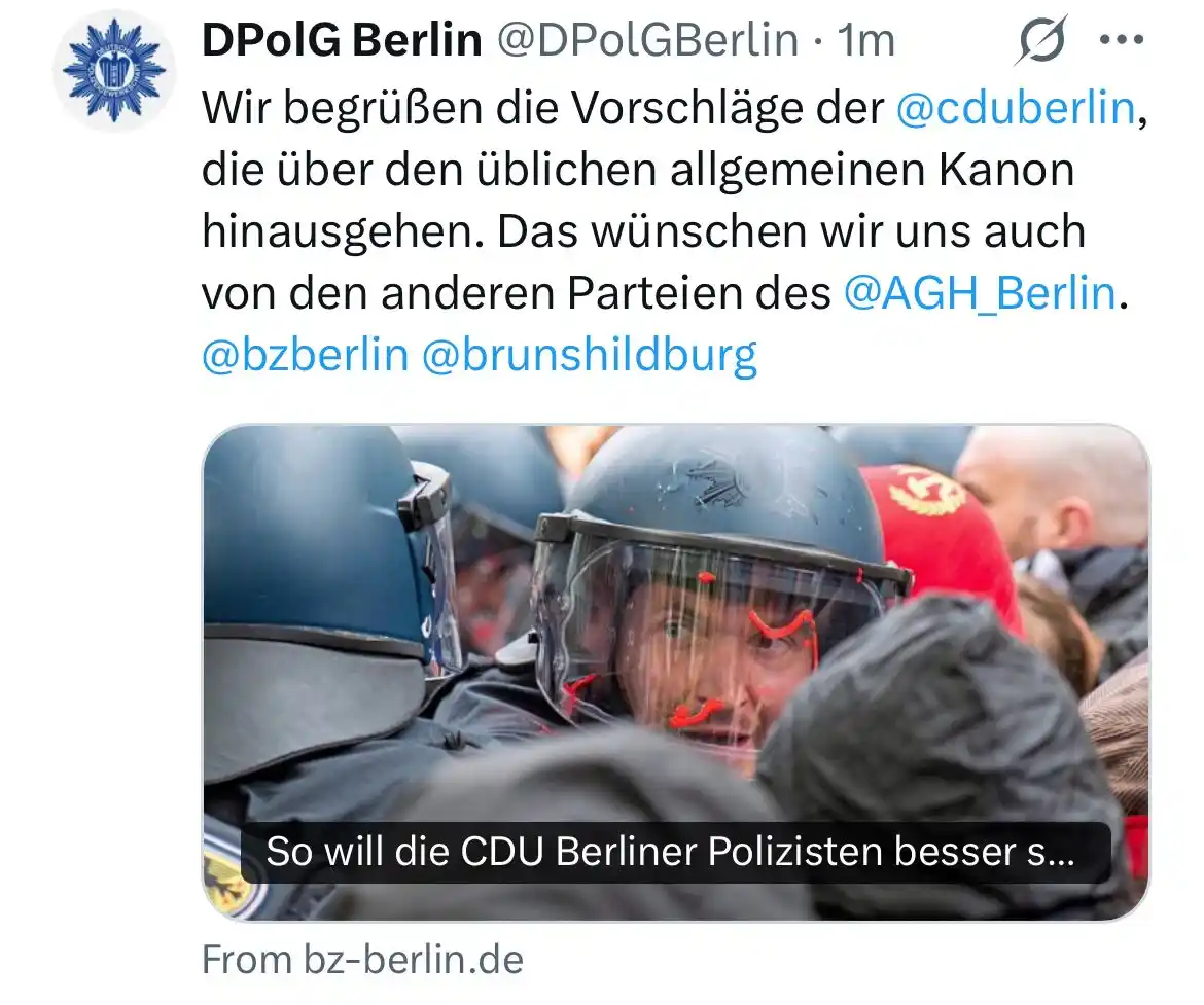 Image from DPolG Berlin: https://x.com/DPolGBerlin/status/1926925939092418766 https://www.bz-b...
