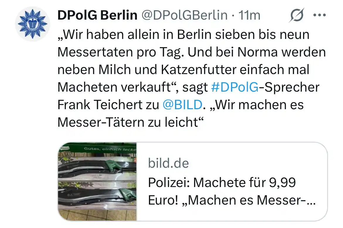 Image from DPolG Berlin: https://x.com/DPolGBerlin/status/1928150704885051580 https://m.bild.d...