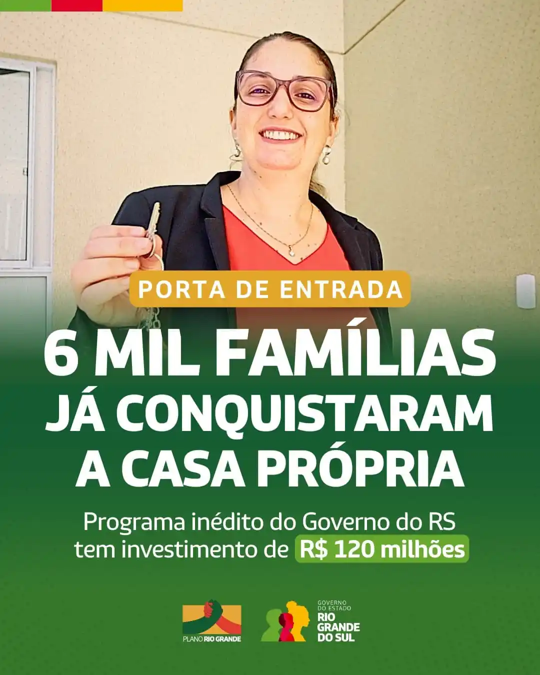 Image from Governo do Rio Grande do Sul: 🏠 Mais 6 mil famílias com casa própria no RS!  O programa *Porta de E...