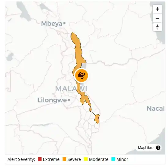 Image from Department of Climate Change and Meteorological Services: Mwera Winds to Affect Malawi lakes from the evening of Thursday, 5th ...