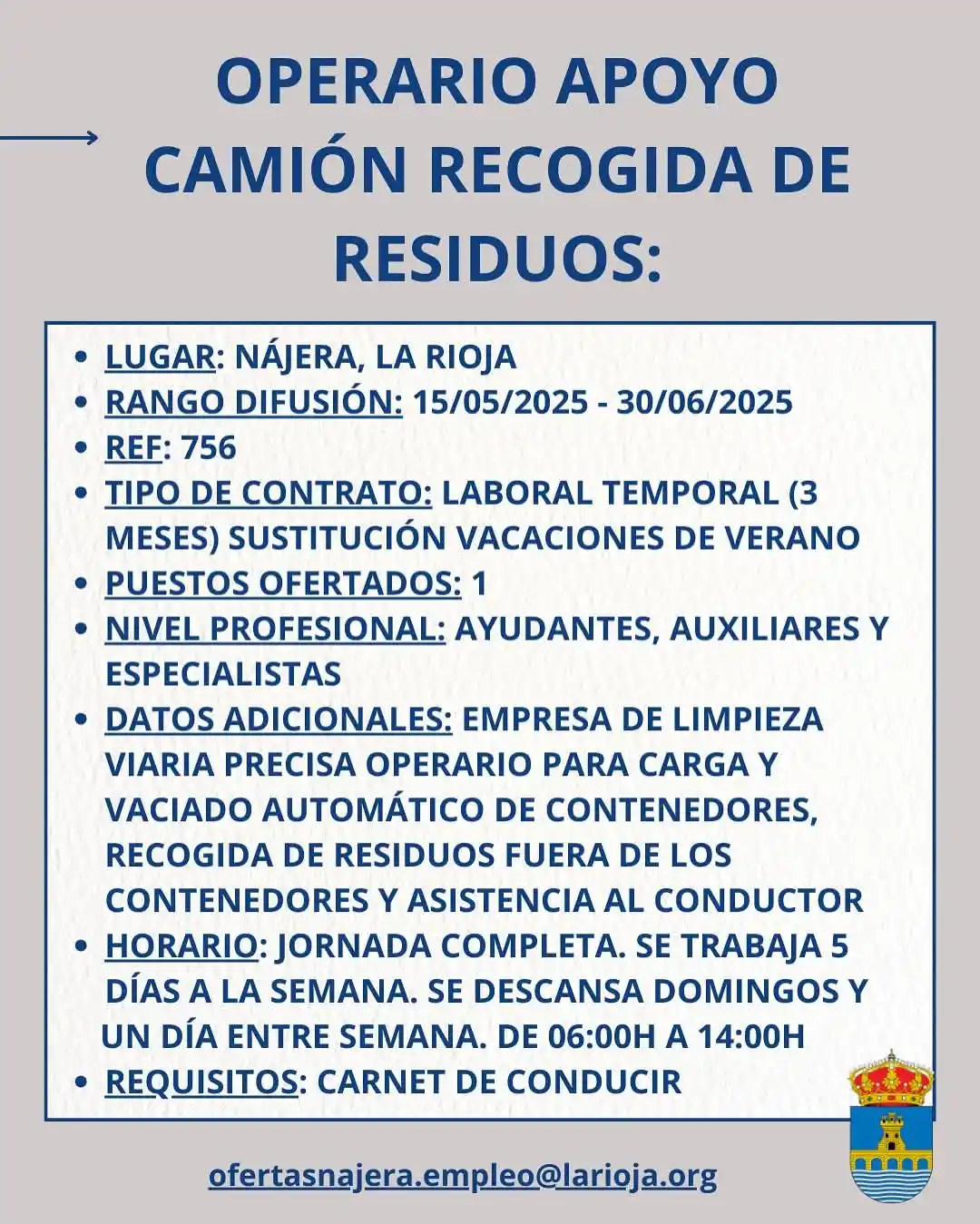 Image from Copy-Nájera 🖨️: *Ofertas de empleo - Ayto de Nájera* ¡Hay ofertas de empleo para ti! �...