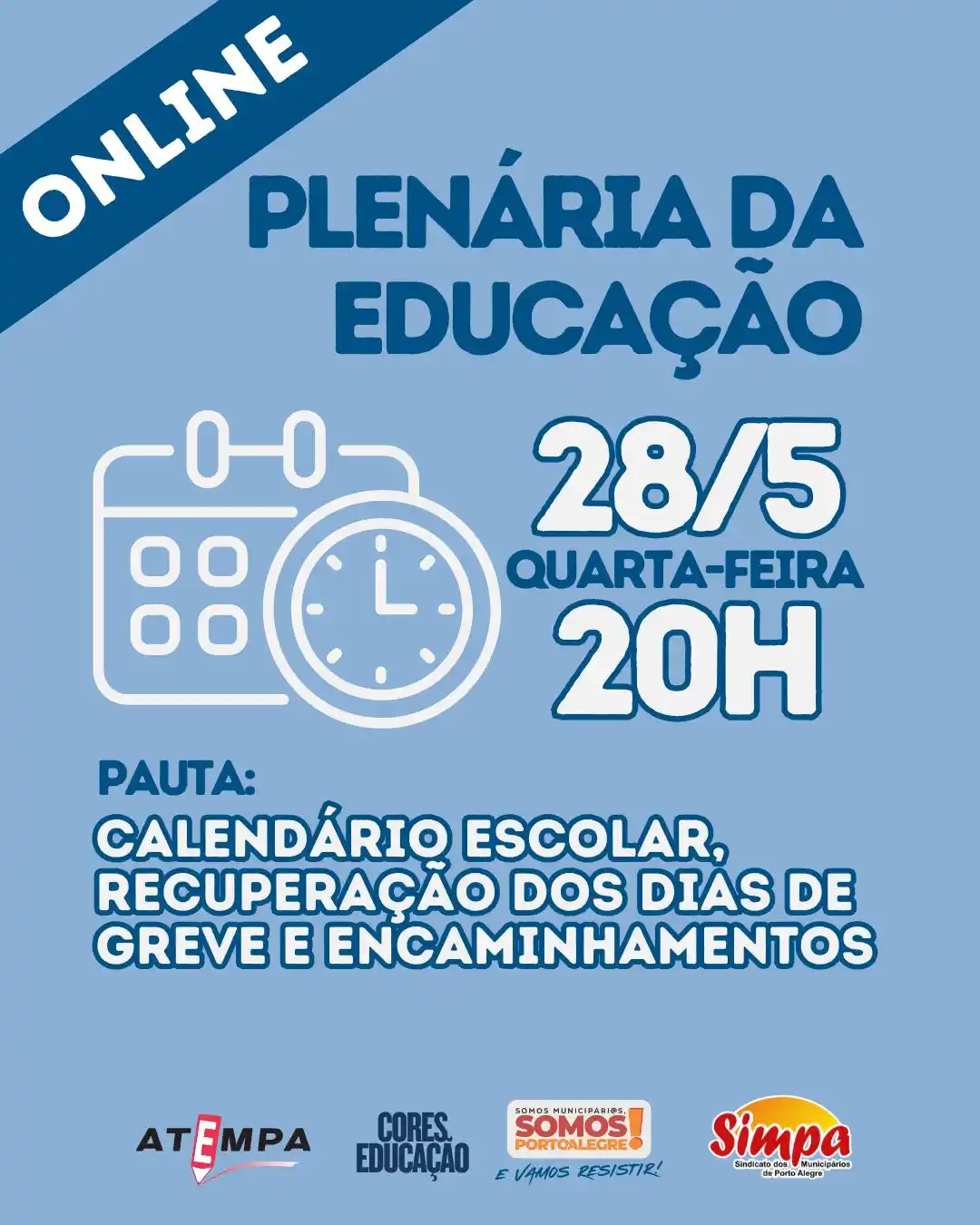 Image from 📣 Canal de Notícias SIMPA: *PARTICIPE DA PLENÁRIA DA EDUCAÇÃO* SIMPA, CORES EDUCAÇÃO E ATEMPA cha...