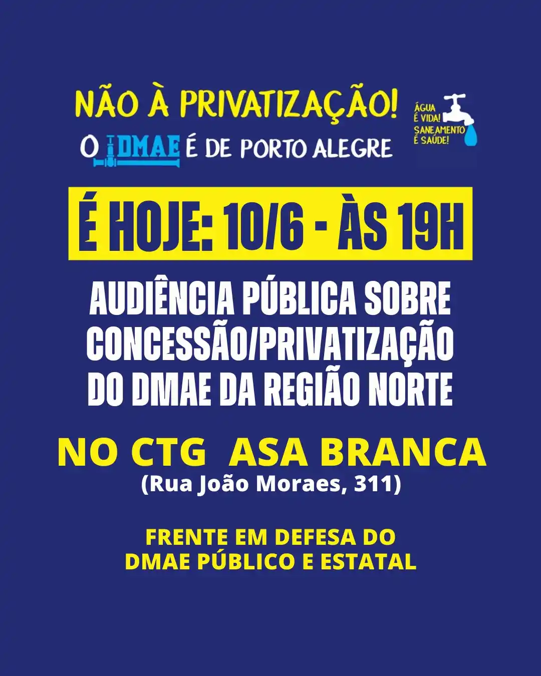Image from 📣 Canal de Notícias SIMPA: *PARTICIPE DAS AUDIÊNCIAS PÚBLICAS EM DEFESA DO DMAE PÚBLICO E ESTATAL...