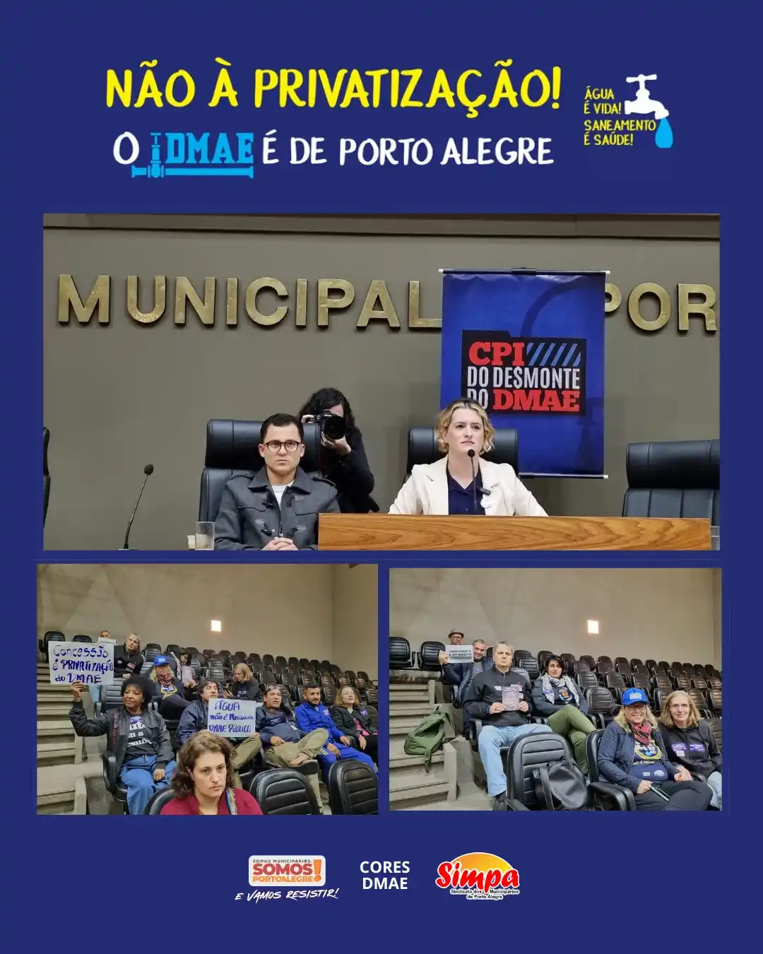 Image from 📣 Canal de Notícias SIMPA: *SIMPA ACOMPANHA INSTALAÇÃO DA CPI DO DESMONTE DO DMAE* Foi instalada ...