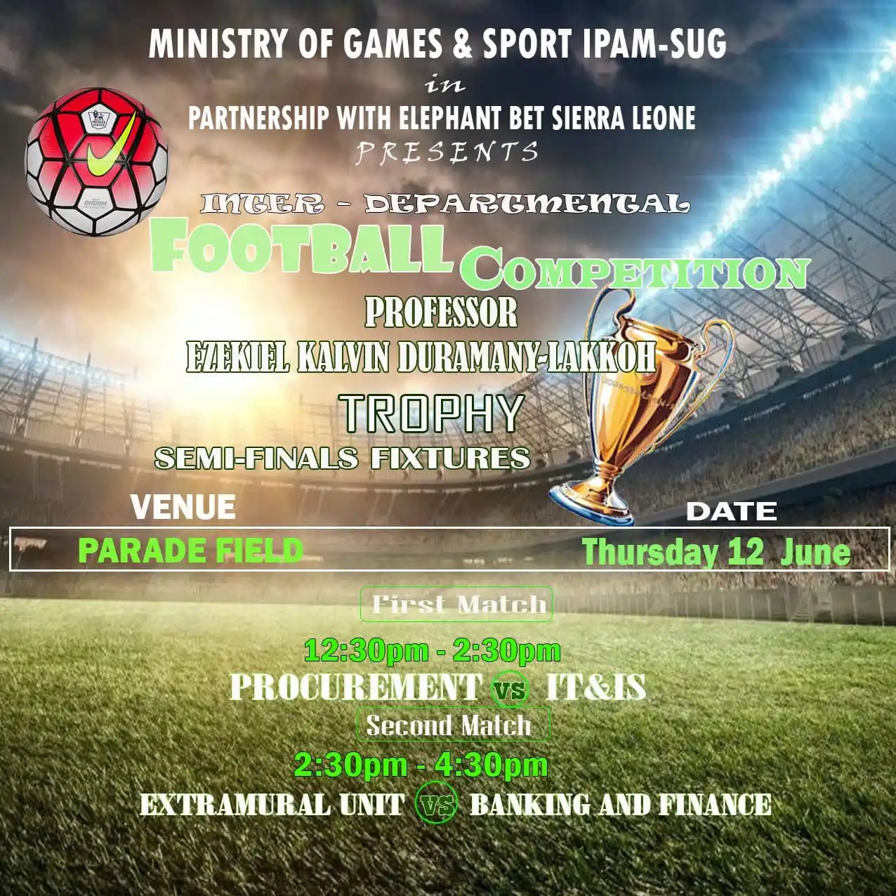 Image from Ministry Of Information And Communications 2023/2024.: STUDENTS' UNION GOVERNMENT IPAM-USL Ministry of Games and Sports In...