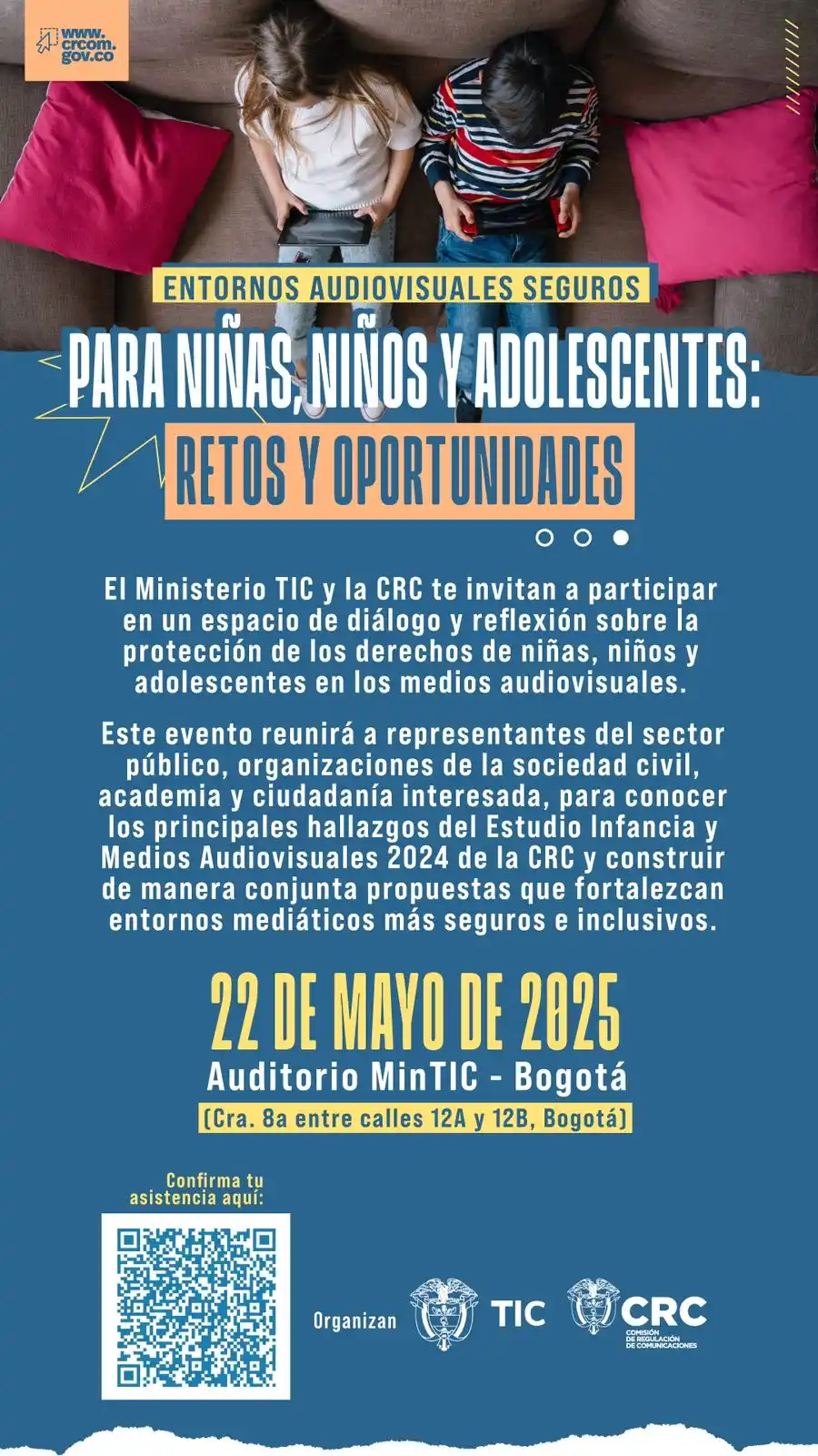 Image from Comisión de Regulación de Comunicaciones Colombia - CRC : 📣 *¿Te interesa la protección de niñas, niños y adolescentes en los m...