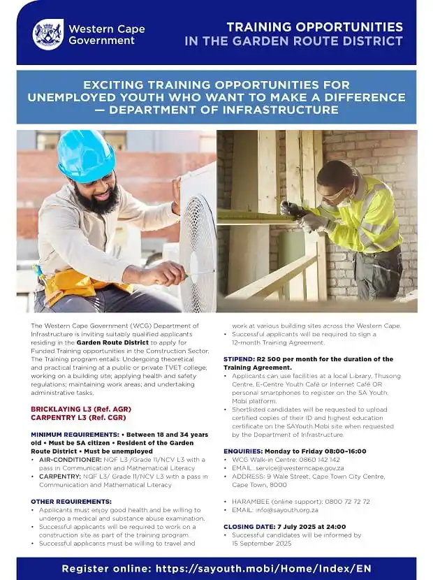 Image from George Municipality Channel: The Western Cape government Department of Infrastructure is inviting s...