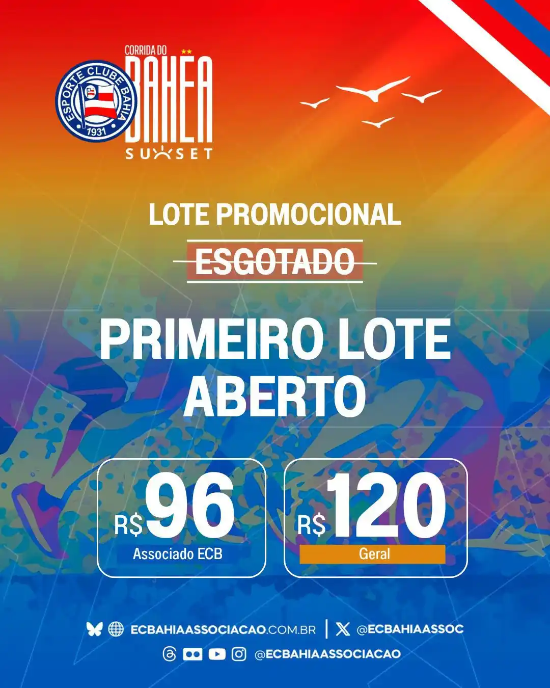 Image from Esporte Clube Bahia: ๐ณ๐ณ๐ณ ๐๐๐๐! ๐๐๐ร ๐๐ ๐๐๐๐!!! Novo e รบltimo lote promocio...