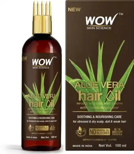 Image from Price History Deals: *WOW Aloe Vera Hair Oil 100ml @ ₹58* 🔗 dealsspy.com/deals/Wa-4NHwel...