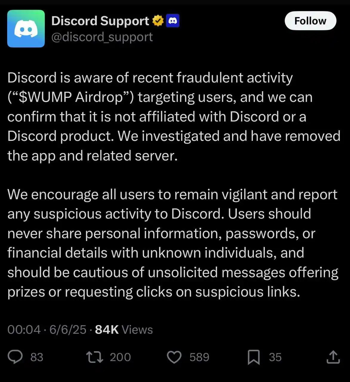 Image from Web3 Alphas 🤴 : ALERT‼️ WUMP is not part of Discord and not be Affiliated with WUMP, k...