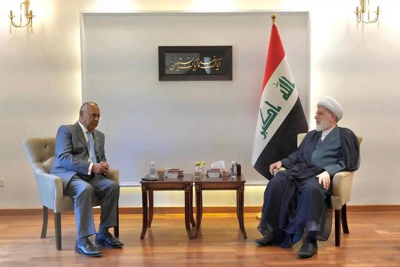 Image from همام باقر حمودي: *الشيخ همام حمودي خلال استقباله سفير فنزويلا: غزة فضحت نفاق الغرب وال...