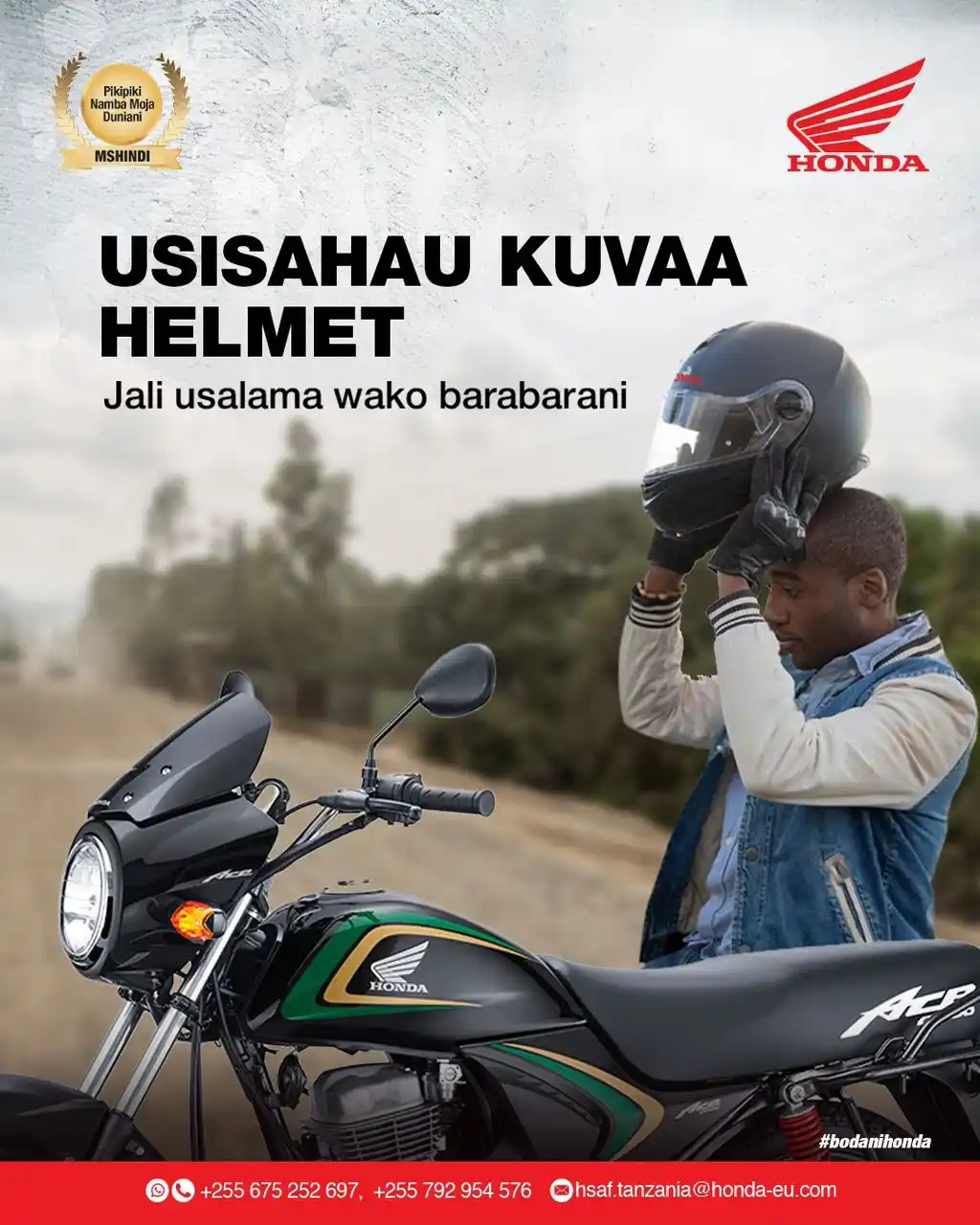 Image from HONDA TANZANIA “Pikipiki namba 1 Duniani”: <a class="text-blue-500 hover:underline cursor-pointer" href="/hashtag...