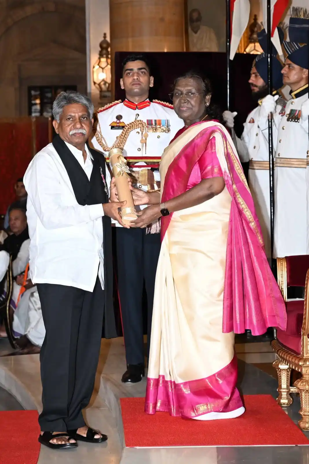 Image from Dr K Laxman: Congratulations to Shri Manda Krishna Madiga Garu on receiving the Pad...