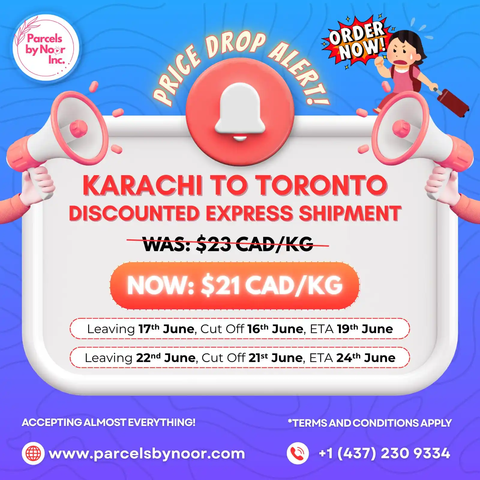 Image from Parcels by Noor Inc.: *DISCOUNT OFFER!* Karachi to Toronto Express Delivery — NOW ONLY $21 ...