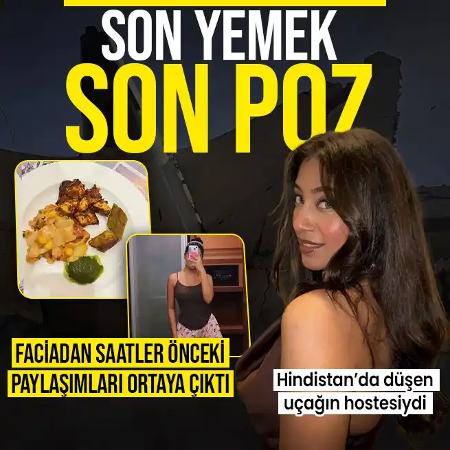 Image from Takvim: Hindistan'da düşen uçağın hostesinin son paylaşımı ortaya çıktı! Ölüml...