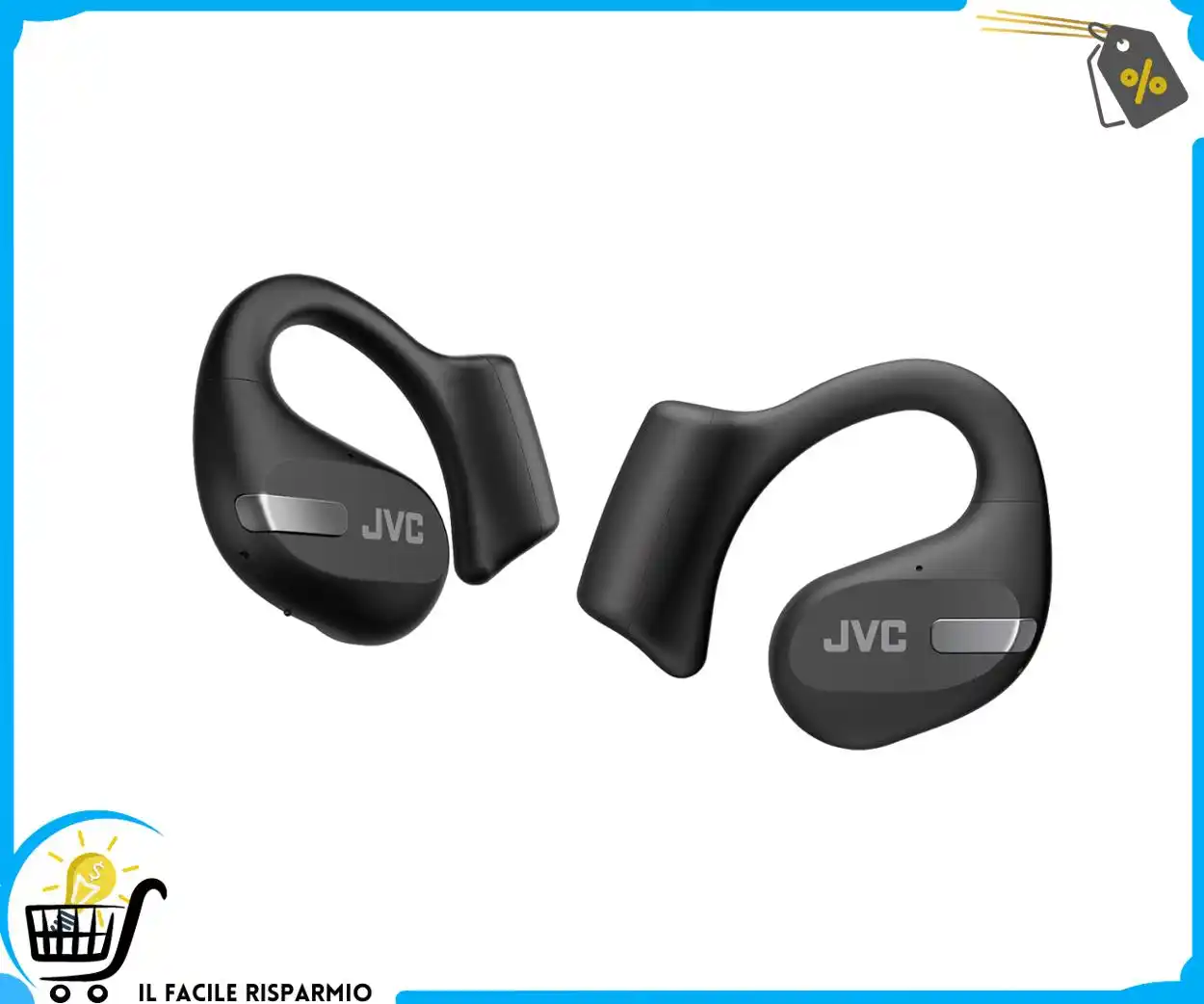 Image from Il Facile Risparmio : 🎧 *JVC Nearphones HA-NP50T-B, Auricolari wireless open-ear a conduzio...