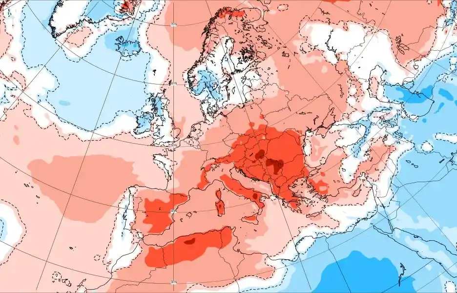 Image from Consorzio Lamma Meteo: Le tendenze a medio termine indicano, per l'Europa meridionale, temper...