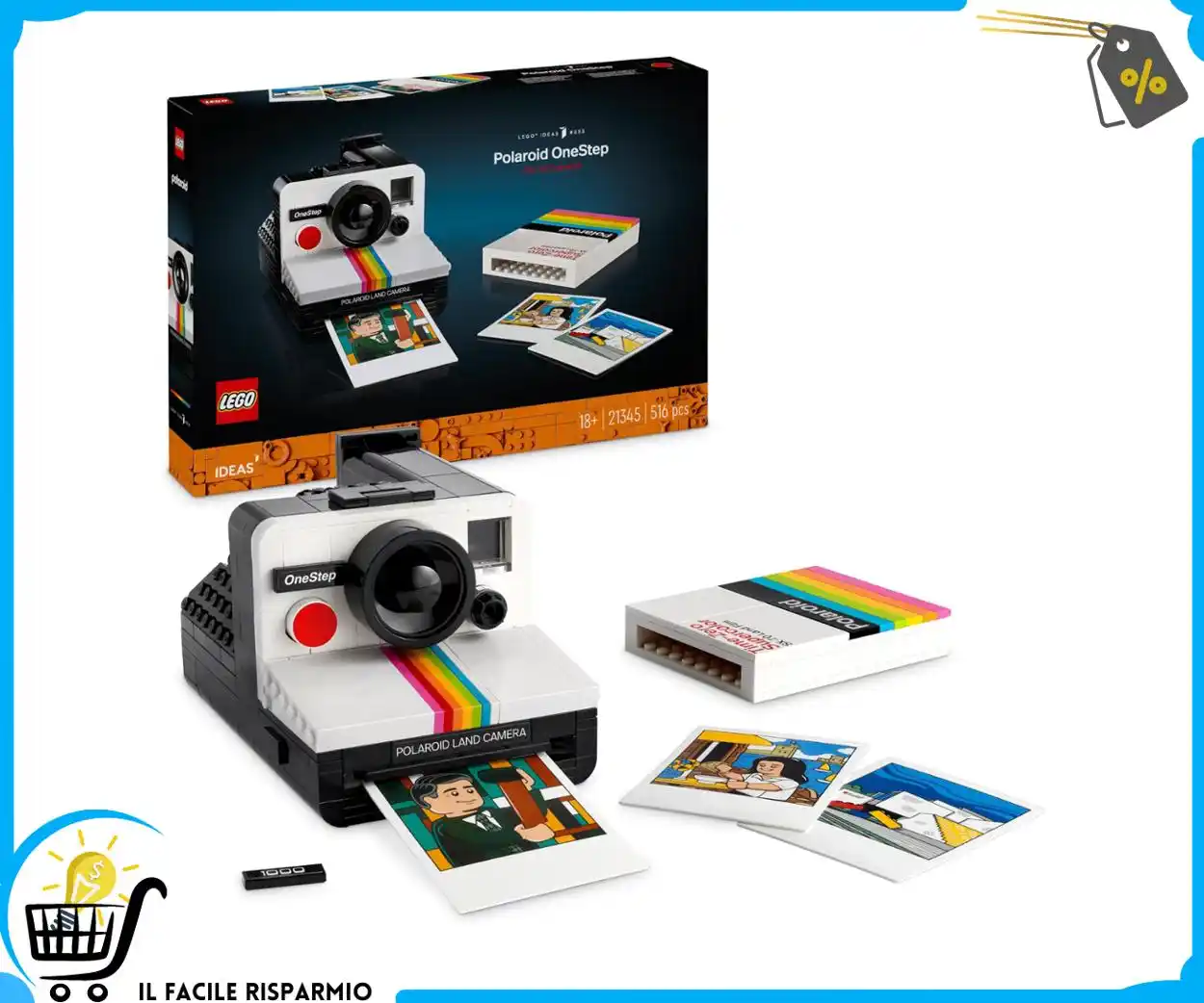 Image from Il Facile Risparmio : 👷 *LEGO Ideas Fotocamera Polaroid OneStep SX-70 Kit Vintage* 💰 Prez...