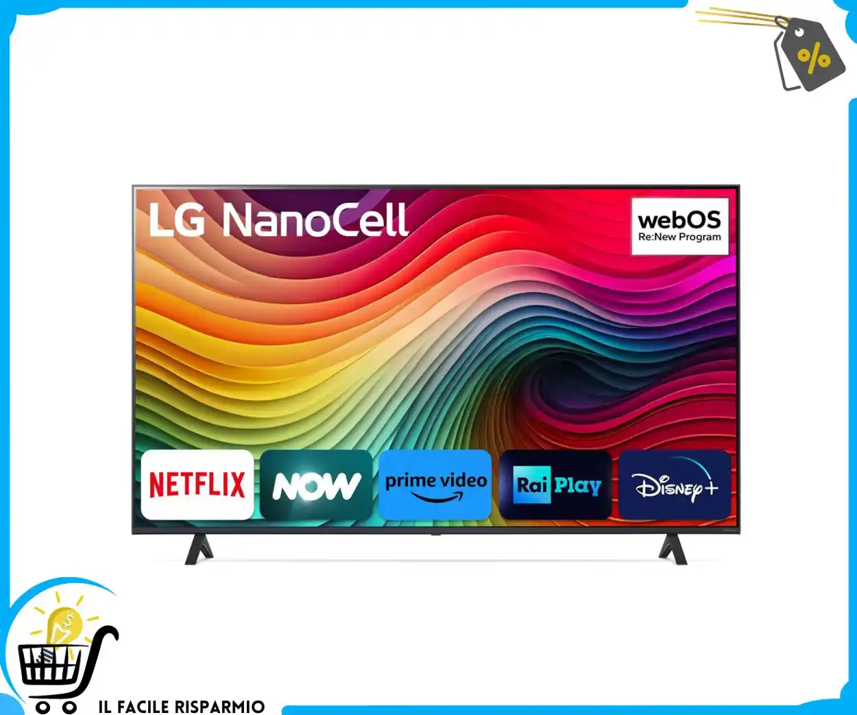 Image from Il Facile Risparmio : 📺 *LG NanoCell 50'', Smart TV 4K, Processore α5 Gen7, 20W, 3 HDMI, Fi...