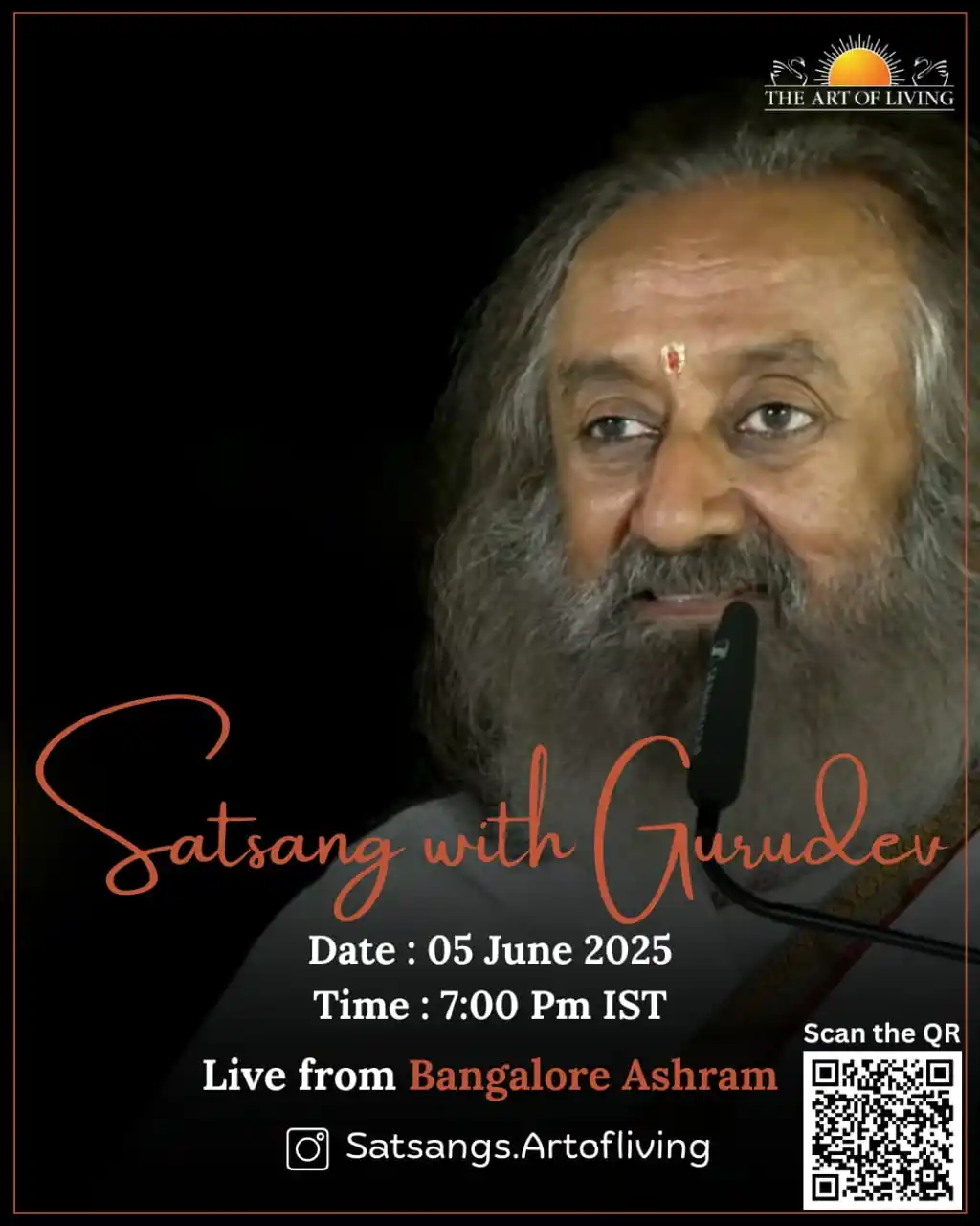 Image from Love Moves The World: 🪷Live Satsang with Gurudev 🌼🫶 📍Bangalore Ashram Date: 05 June 20...