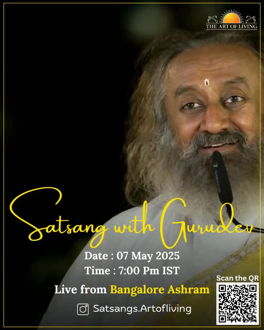Image from Love Moves The World: 🪷Live Satsang with Gurudev 🌼🫶 📍Bangalore Ashram Date: 07 June 20...