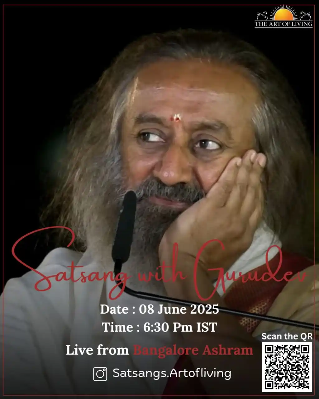 Image from Love Moves The World: 🪷Live Satsang with Gurudev 🌼🫶 📍Bangalore Ashram Date: 08 June 20...