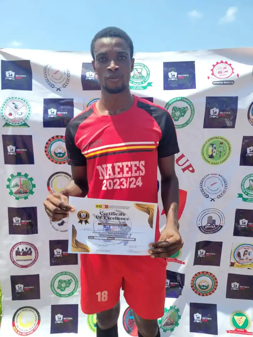 Image from Kwarapoly sports channel : *MAN OF THE MATCH* Ebenzer has been awarded Man of the Match for hi...