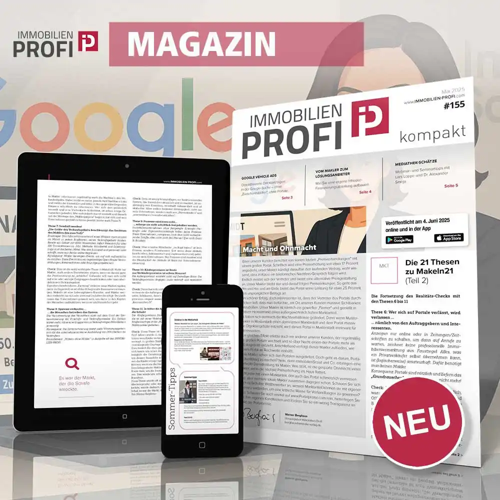 Image from IMMOBILIEN-PROFI: *NEUE AUSGABE:* Das aktuelle Kompakt-Magazin Nr. 155 finden Sie in der...