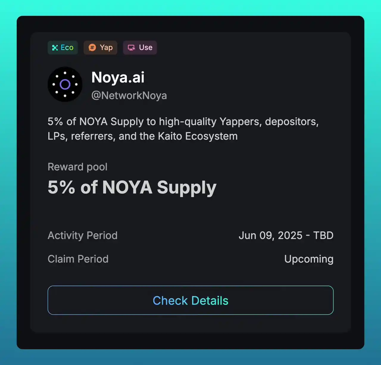 Image from Web3 Alphas 🤴 : Noya.ai is giving yappers 5% of their supply. 😁 Including you and I....