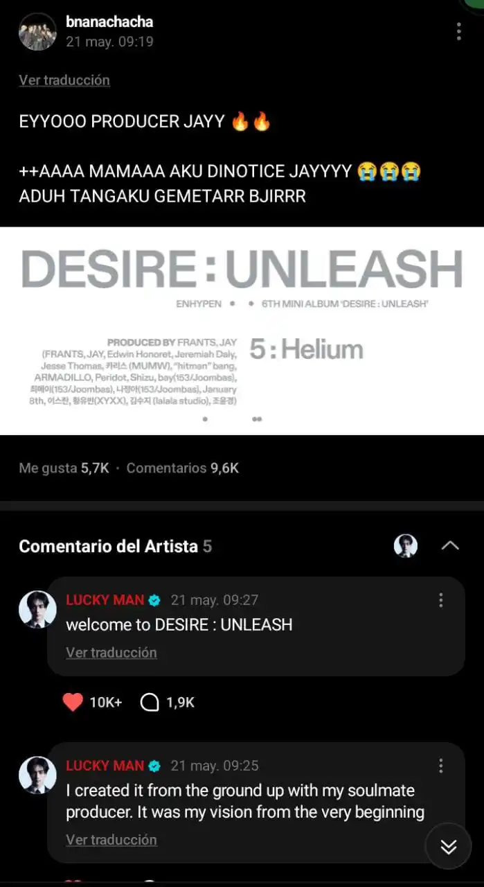Image from ENHYPEN 🍮UPDATE ☆~☆: 🗒️🖋| *RESPUESTA WEVERSE* `# JAY` 🦅25.05.21 > Jay respondio un post...