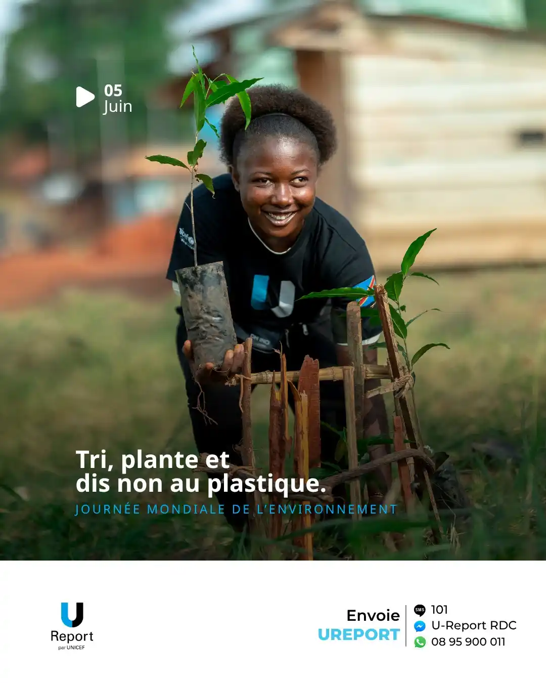 Image from U-Report RDC: Salut U-Reporter,  🌍 La planète a besoin de toi.  Pas besoin d’être u...