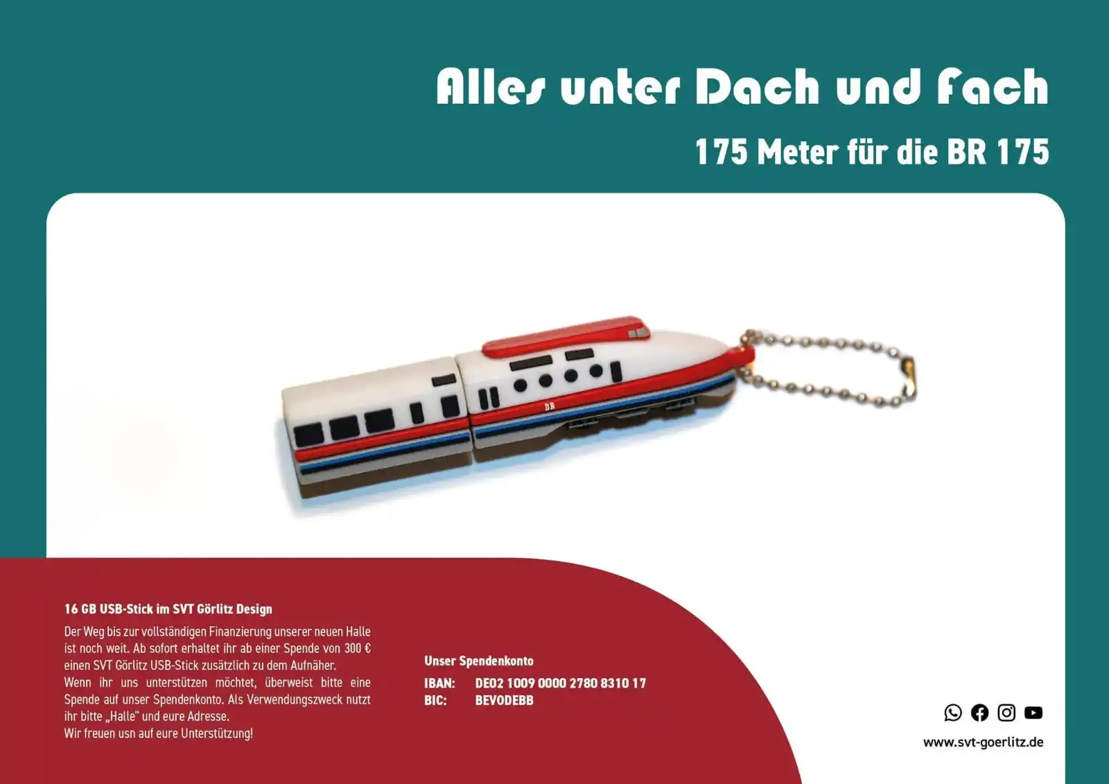 Image from SVT Görlitz VT 18.16 BR 175: Seit Ende Januar erhaltet Ihr ab einer Spende von 300 Euro einen USB-S...