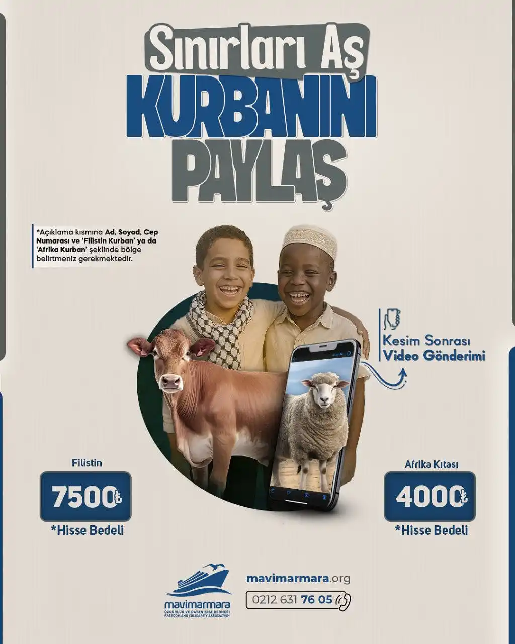 Image from Mavi Marmara Derneği: Sınırları Aş, Kurbanını Paylaş! 🐑 Bu Kurban Bayramın’da da, soykırım...