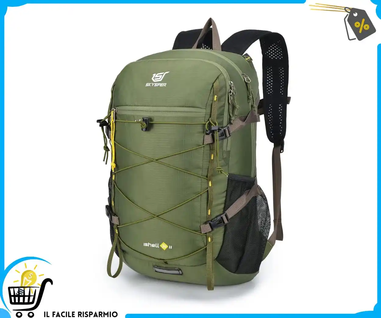 Image from Il Facile Risparmio : 🧗🏻♂️ *SKYSPER Zaino 30L con Strisce Riflettenti da Trekking* 💰 Pr...