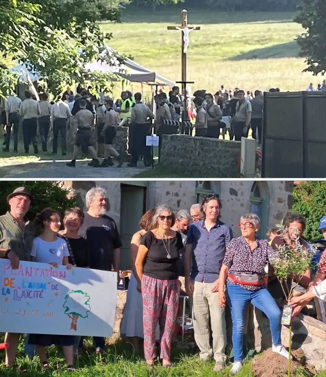 Image from Occidentis: 🔵 Une famille catholique a installé un grand calvaire sur son terrain...