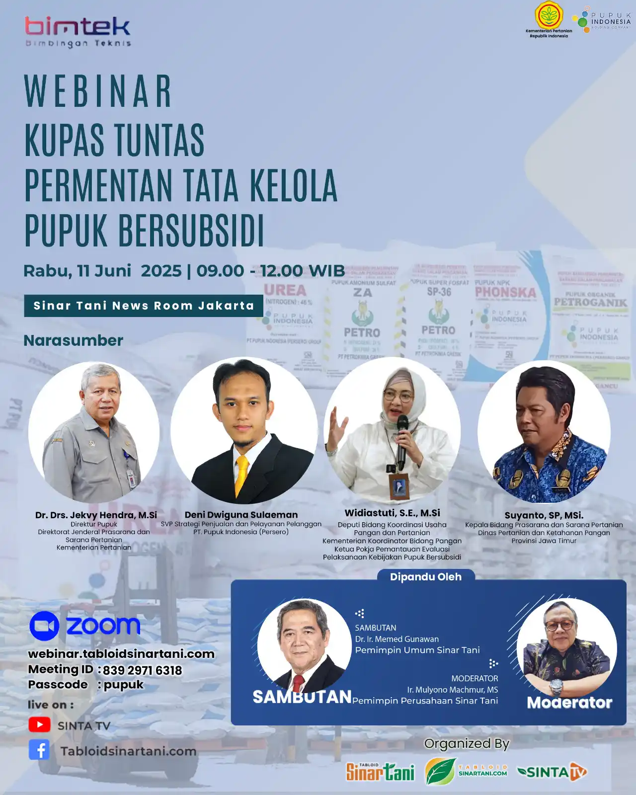 Image from Tabloid Sinar Tani: *WEBINAR: KUPAS TUNTAS PERMENTAN TATA KELOLA PUPUK BERSUBSIDI* Pemeri...