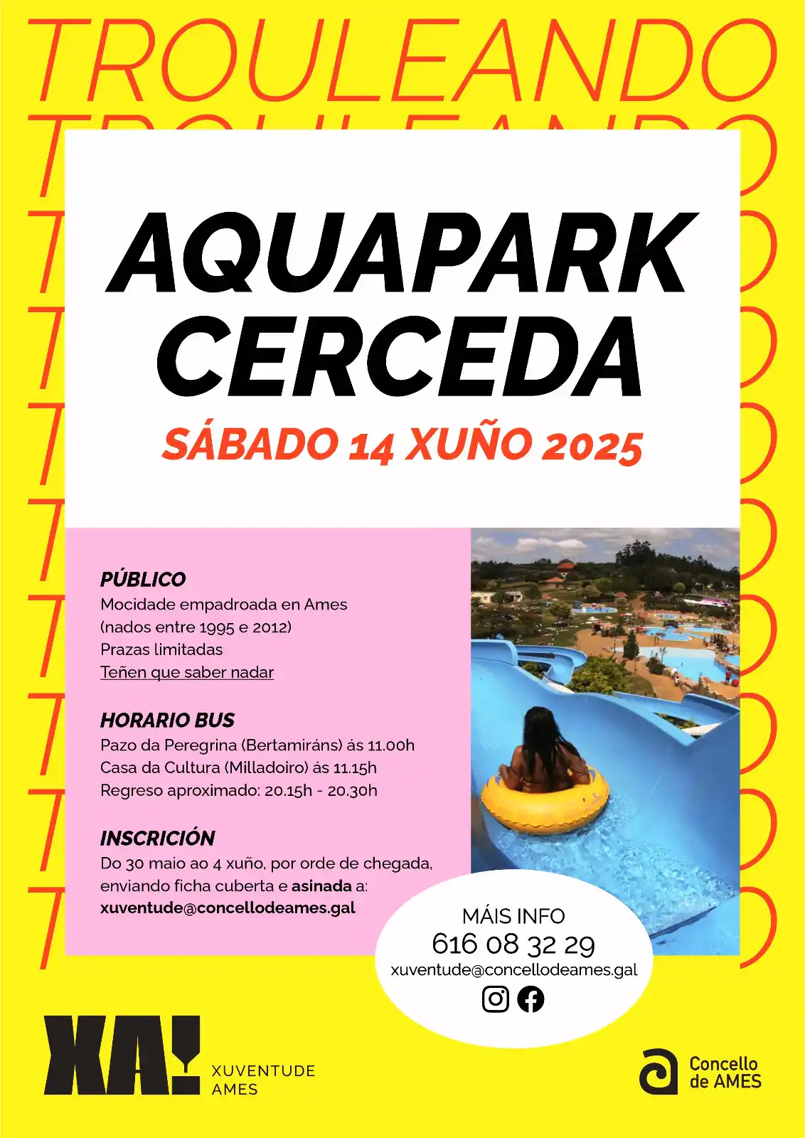 Image from Concello de Ames: 💦 *Xornada no Aquapark de Cerceda!* A Concellaría de Mocidade de Ame...