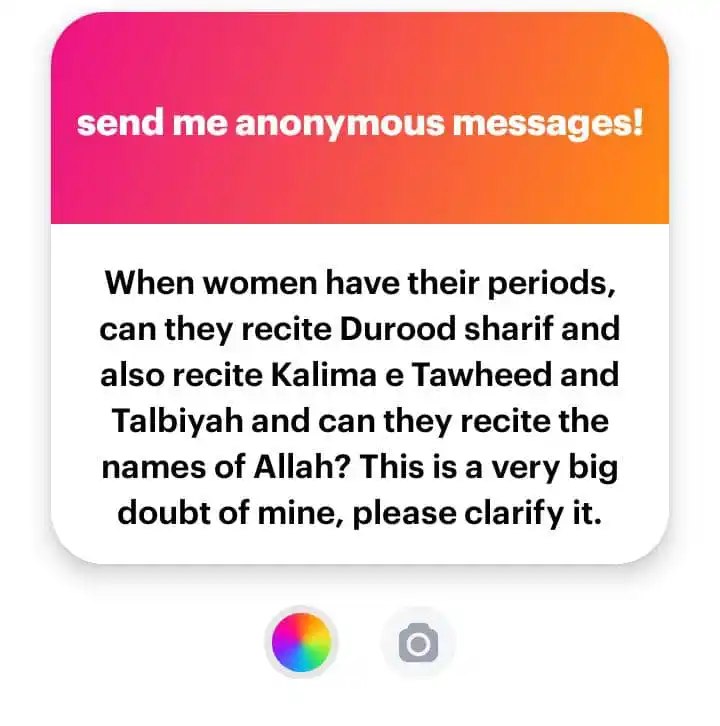 Image from ~๐๐โ๐ผโ๐พ๐โ ๐โ ๐ป๐ผ๐ผโ๐ค๐ผ: *Yes*, during menstruation, a woman *can*: - Recite *Durood Sharif (S...
