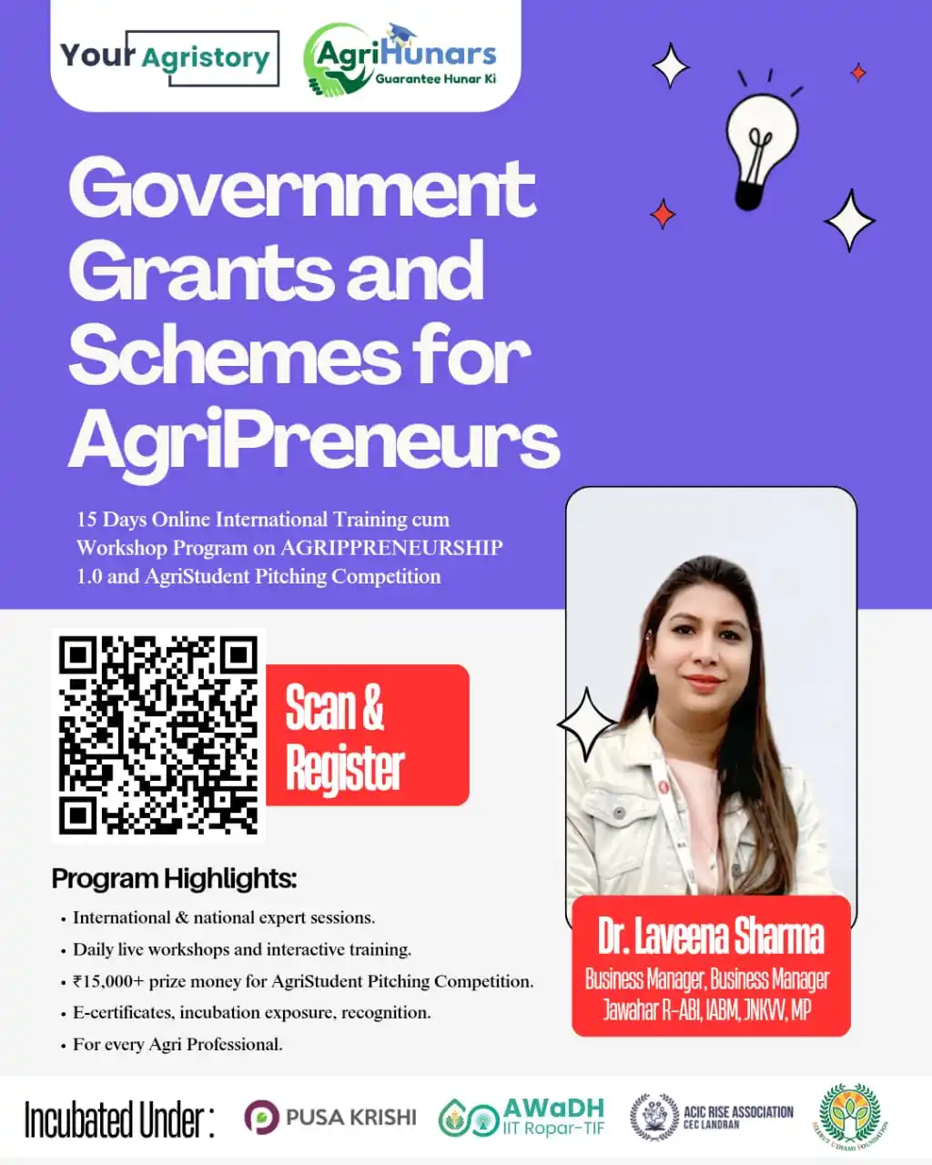 Image from Agrihunars: 🛑 *15-Days Online International Training-cum-Workshop Program on "AGR...