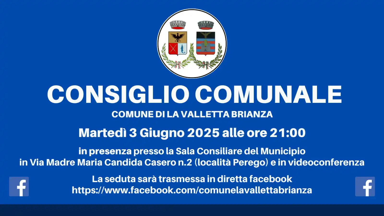 Image from Comune di La Valletta Brianza: 📣 AVVISO DI CONVOCAZIONE DEL CONSIGLIO COMUNALE Il Consiglio Comunale...