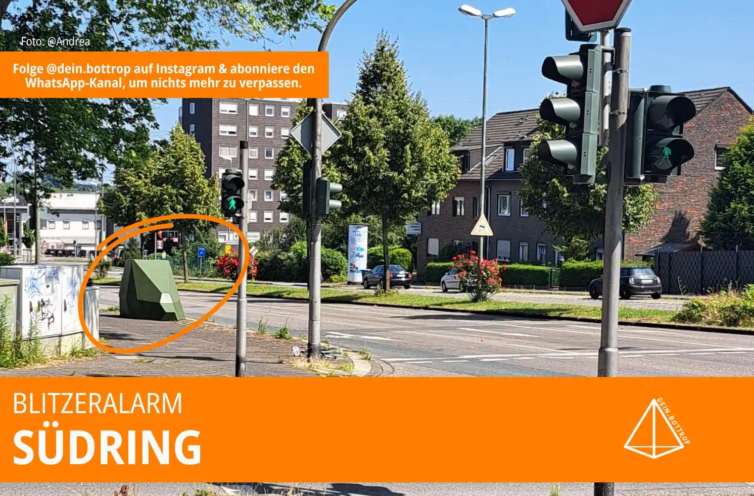 Image from dein.bottrop : *Blitzeralarm* auch auf dem Südring. In Fahrtrichtung Westring wartet ...