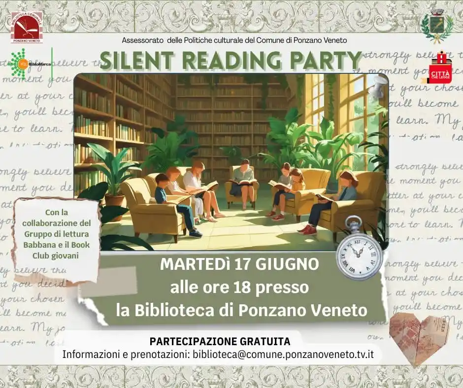 Image from Comune Ponzano Veneto: Due ore di tempo dedicati a sé stessi per leggere in silenzio... ⏰ Mar...